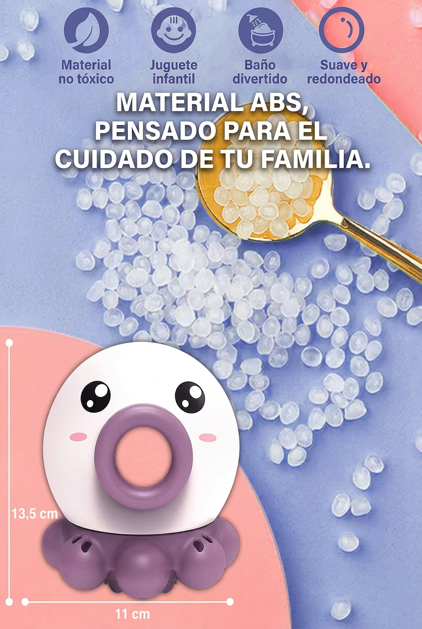 Material y medidas del pulpo de baño en español