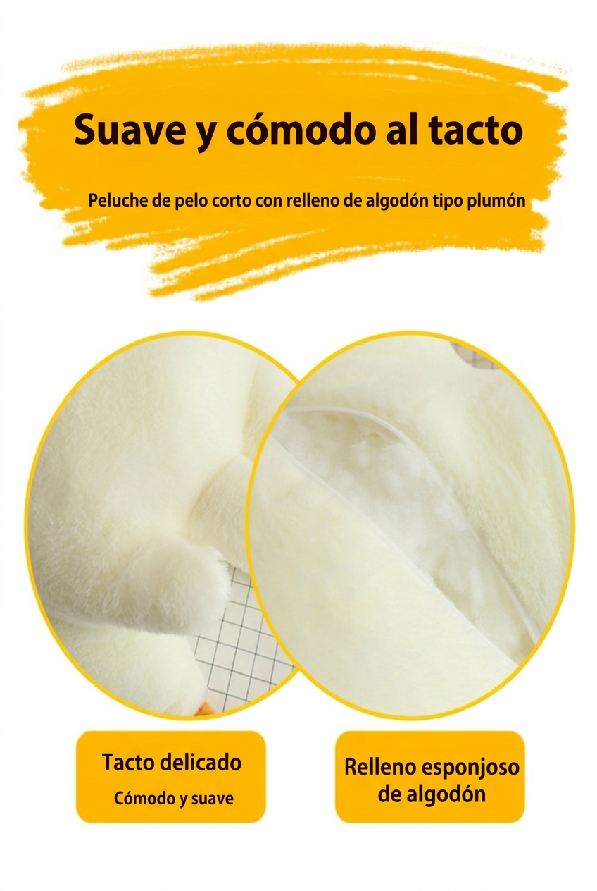 Suavidad y relleno del cojín de ganso, información en español